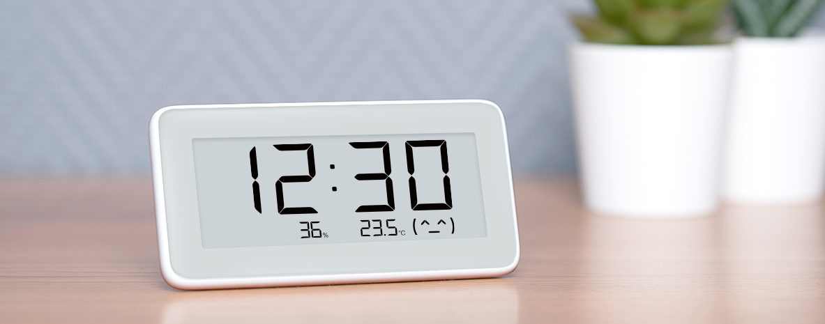 Gwendoll Xiaomi Mijia Wireless Smart Electric Digital Clock Interior Higrómetro Exterior Termómetro LCD Herramientas de medición de Temperatura 