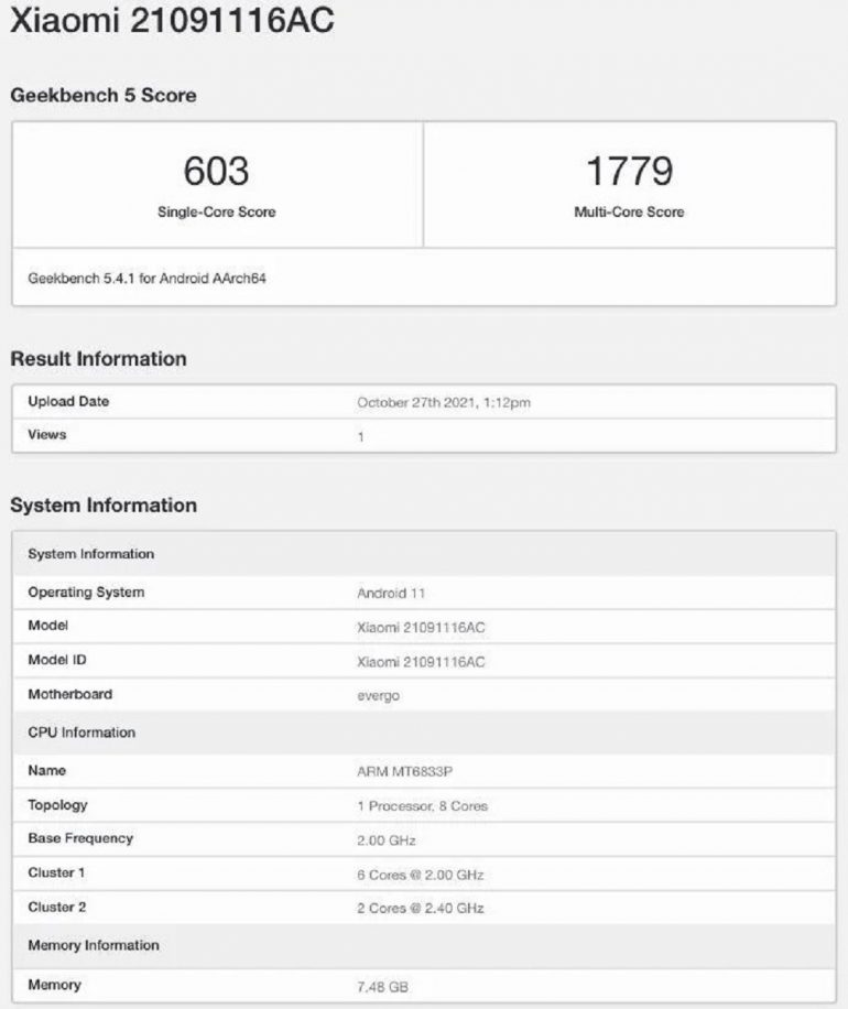 The Poco M4 Pro 5g Has Passed A Well Known Performance Test Which Reveals The Processor Used 5604