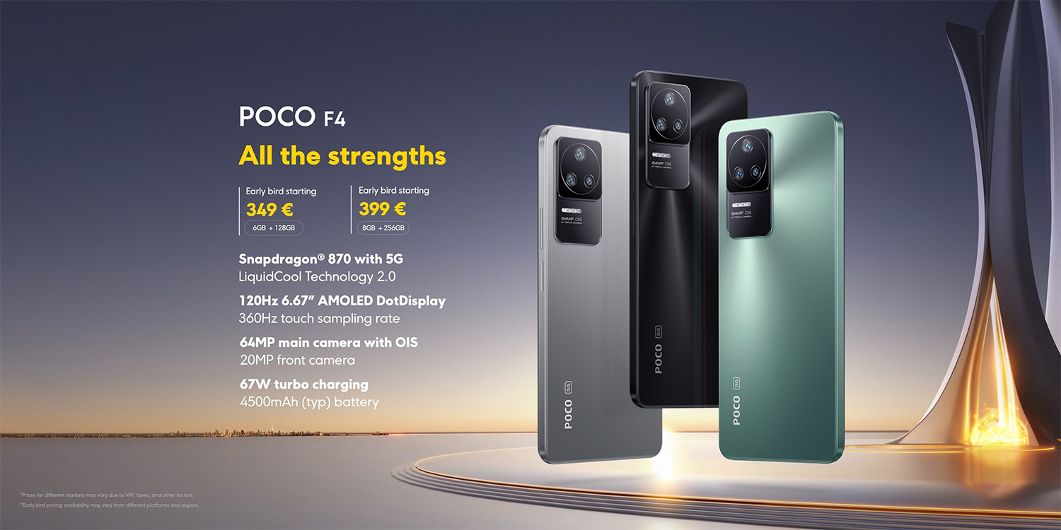 POCO F4 5G: Qualcomm Snapdragon 870 5G and 67 W fast charging