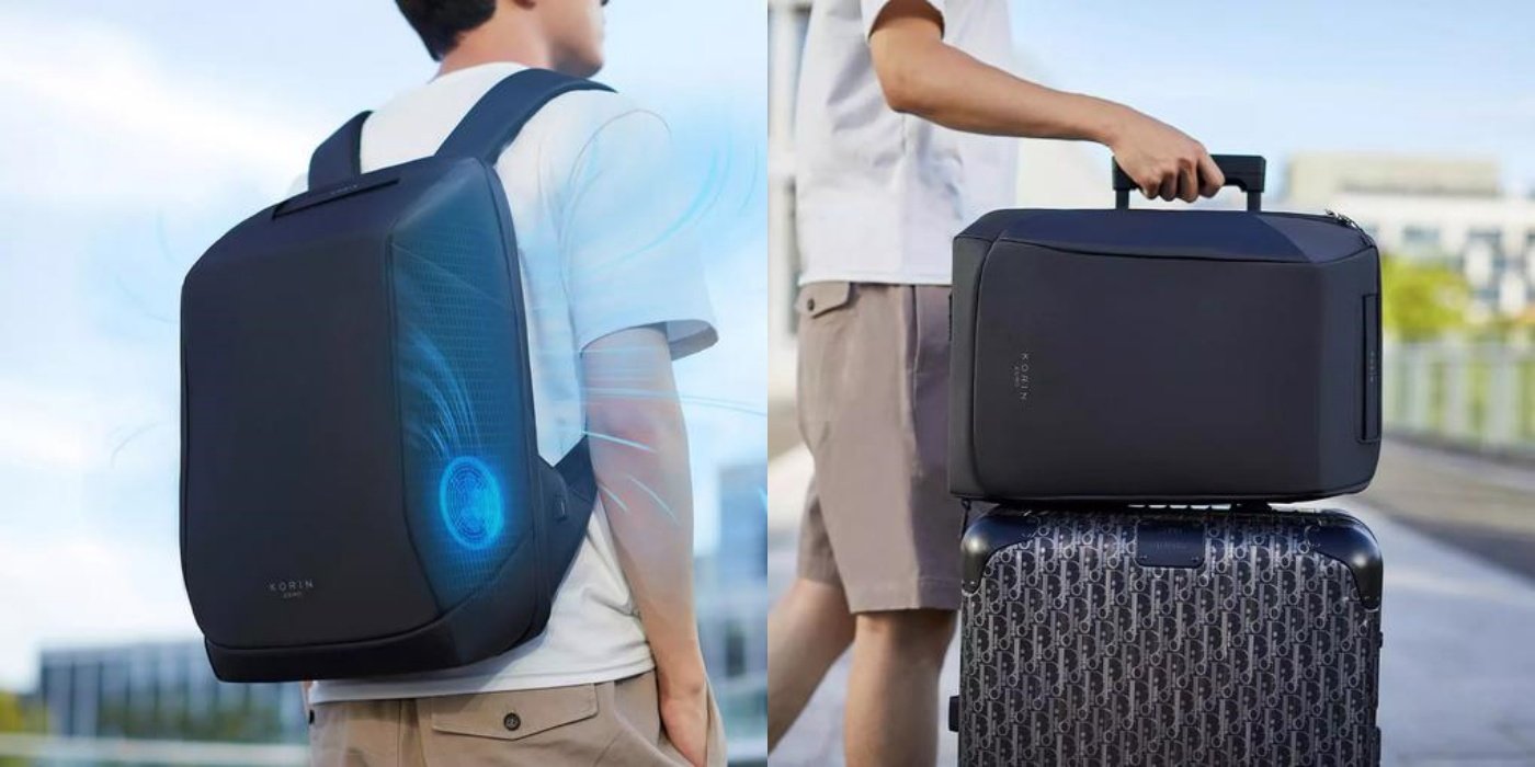 presents a backpack with fan ideal for summer