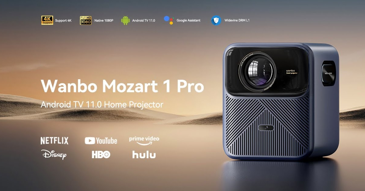 Wanbo Mozart 1 Pro projector with 900 ANSI lumens brightness now