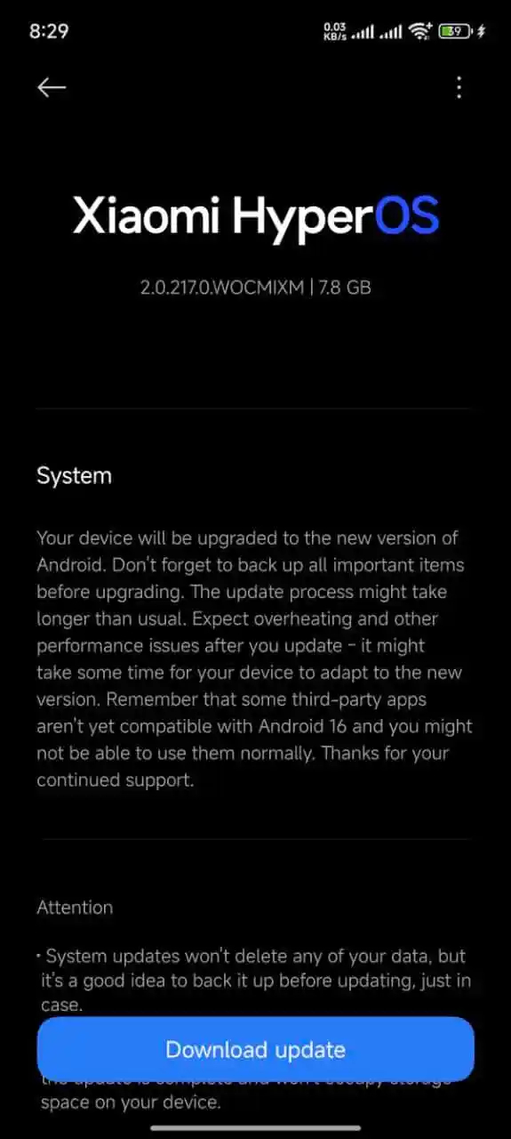 Xiaomi 15 Android 16 HyperOS 2.3
