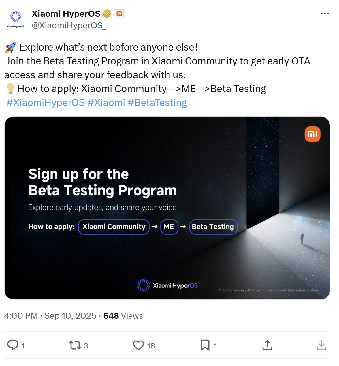 HyperOS 3 Global Beta Testing
