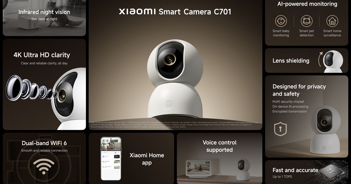 Xiaomi Smart Camera C701: The first global 4K smart camera