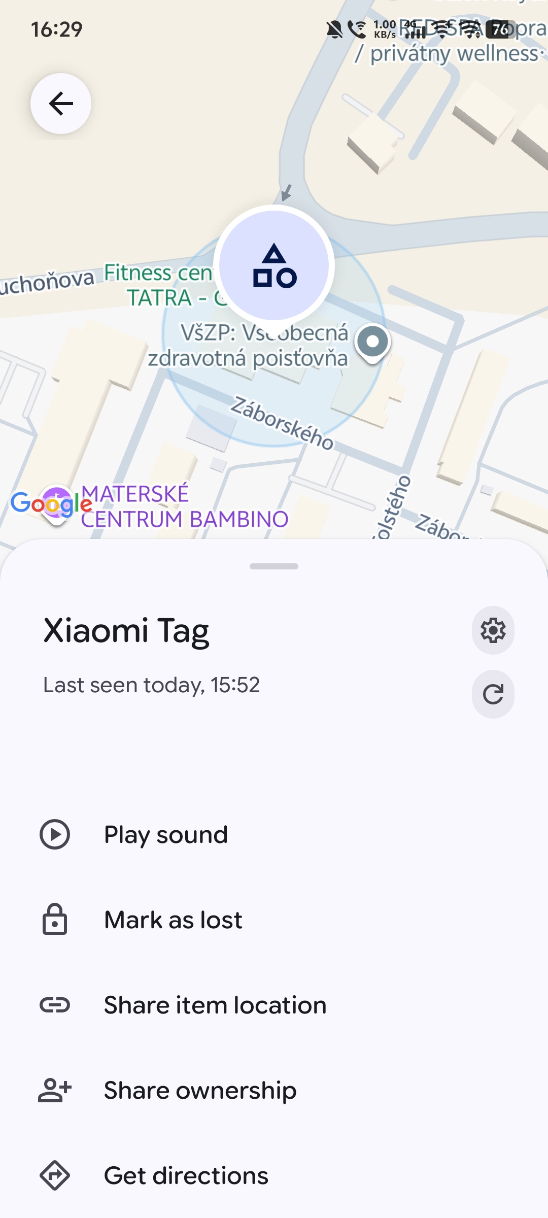 Xiaomi Tag Google Find My sieť