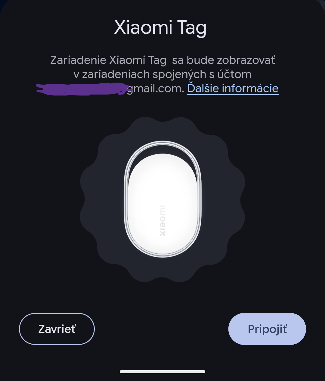 Xiaomi Tag Google Find My sieť setup