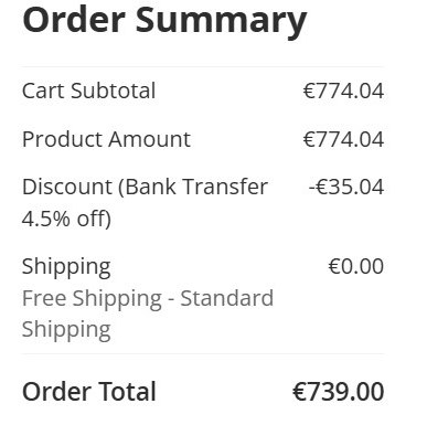Súhrn objednávky na Gshopperi so zľavou za bankový prevod