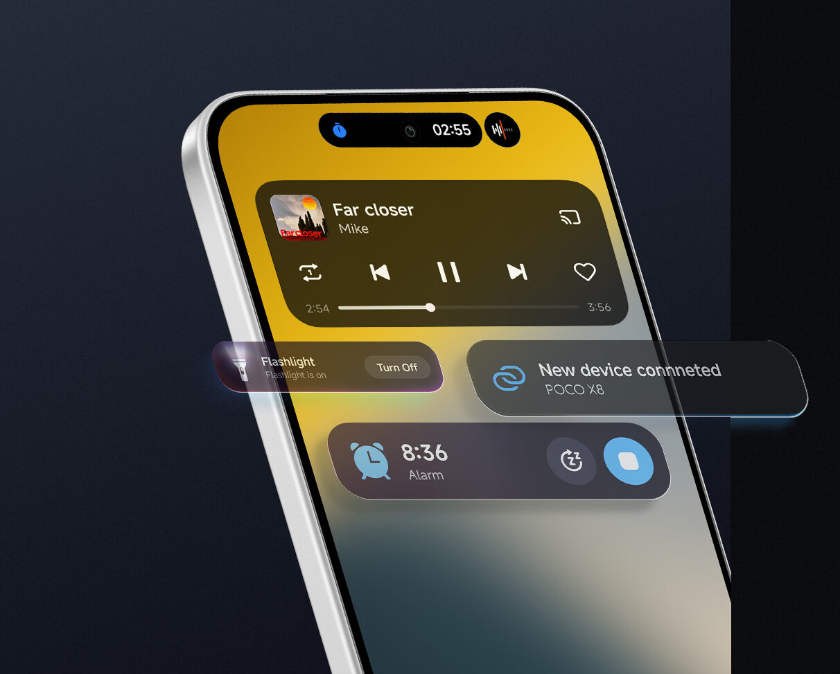 Funkcia Xiaomi HyperIsland v POCO X8