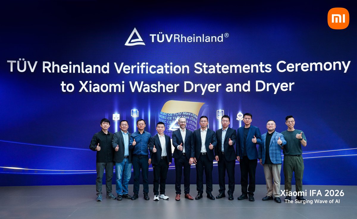 TÜV Rheinland certifikácia Xiaomi práčok a sušičiek na IFA 2026