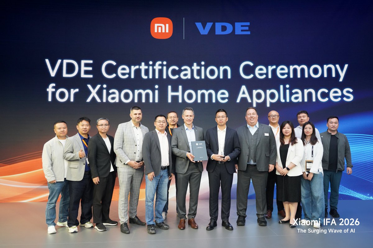 VDE certifikačná ceremónia pre spotrebiče Xiaomi na IFA 2026