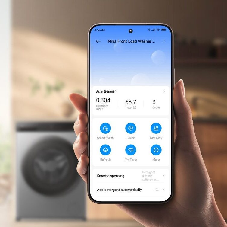 Ovládanie práčky Xiaomi Mijia Washer Dryer Pro 10 kg v aplikácii Xiaomi Home