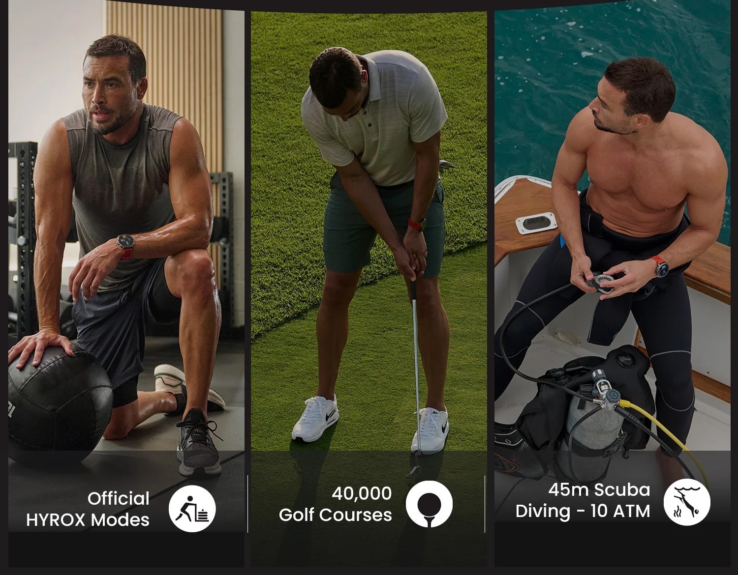 Amazfit Balance 2 pri potápaní, golfe a tréningu HYROX