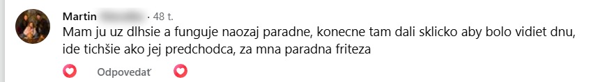 Skúsenosť člena Martina s fritézou Rouny T3