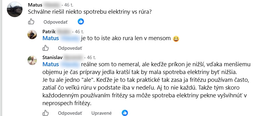 Skúsenosť člena Stanislava so spotrebou fritézy Rouny T3