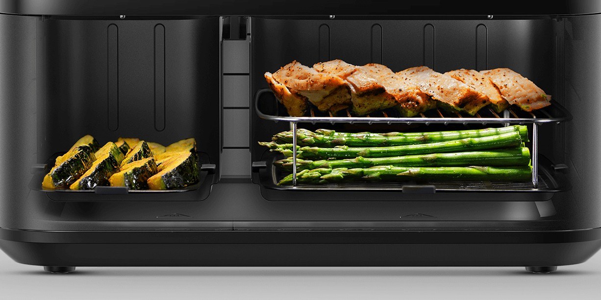 Xiaomi Dual Zone Air Fryer 10L s roštom vo veľkom koši
