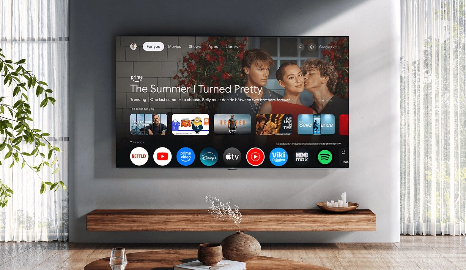 Xiaomi TV S Pro Mini LED 65 2026 na stene v obývačke